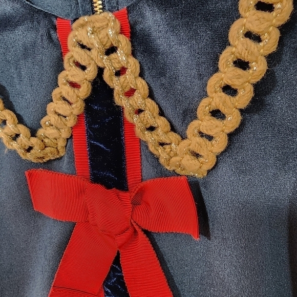 Mimisol blue velvet dress, size 6 - Picture 3 of 5